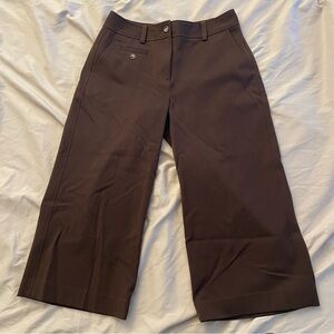 Talbots brown wide crop mid-rise pants